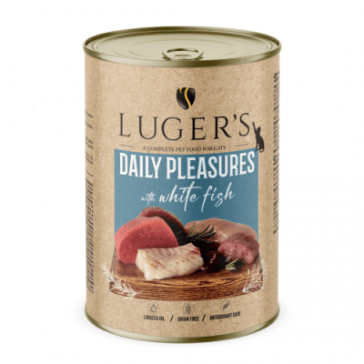 Luger`s Cat храна за котки с бяла риба, 400 г, 6 бр./стек