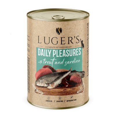 Luger`s Cat храна за котки с пъстърва и сардини, 400 г, 6 бр./стек