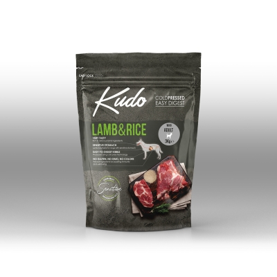 Храна за кучета, Kudo Low Grain Lamb - Rice Mini Adult с агне и ориз за мини породи над 1 год, 3 кг