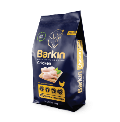 Barkin High Premium Chicken - Пълноценна храна за израснали кучета от всички породи с пилешко - гранули, 15 кг