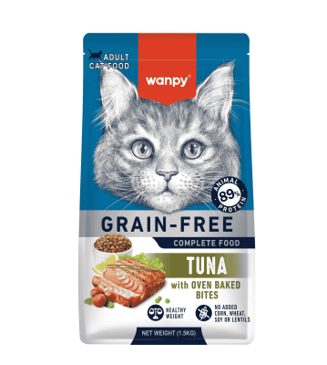Wanpy Grain Free  - суха храна за котки с риба тон, без зърно, 1.5 кг