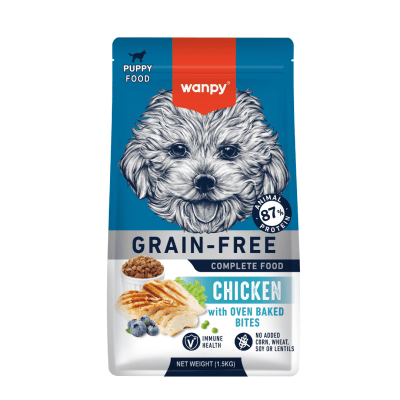 Wanpy Grain Free - суха храна за малки кученца с пилешко, 1.5 кг