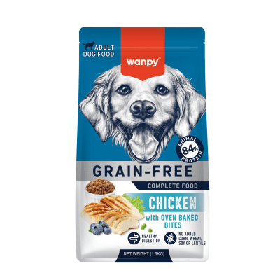 Wanpy Grain Free - суха храна за кучета с пилешко, 1.5 кг