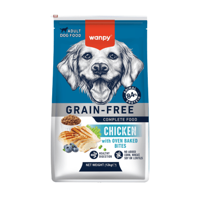 Wanpy Grain Free - суха храна за кучета с пилешко, 12 кг