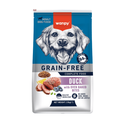 Wanpy Grain Free - суха храна за кучета с патица, 12 кг