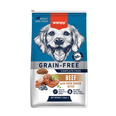 Wanpy Grain Free - суха храна за кучета с говеждо, 12 кг