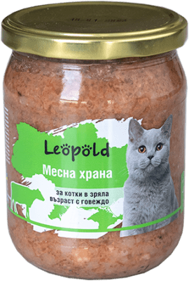 Leopold Cat храна за котки с говеждо месо, буркан, 6х460 г
