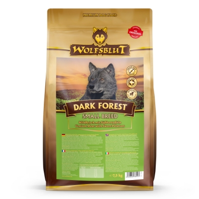 Wolfsblut Dark Forest Small Breed суха храна за дребни породи кучета с дивечово месо и сладки картофи, 7.5 кг
