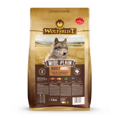 Wolfsblut Wide Plain Small Breed суха храна за дребни породи кучета с конско и сладки картофи, 7.5 кг