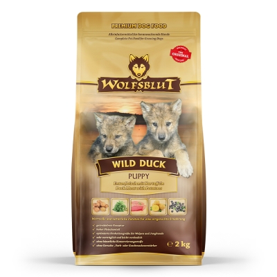 Wolfsblut Wild Duck Puppy суха храна за малки кученца с дива патица и картофи, 2 кг