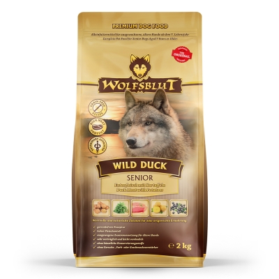 Wolfsblut Wild Duck Senior храна за възрастни кучета с дива патица и картофи, 2 кг