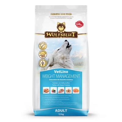 Wolfsblut VetLine Weight Management профилактична храна за кучета с пуешко, 12 кг