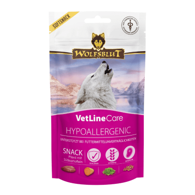 Wolfsblut VetLine Hypoallergenic - хипоалергенно лакомство, за кучета с алергии и непоносимости (монопротеинова рецепта), 100 г