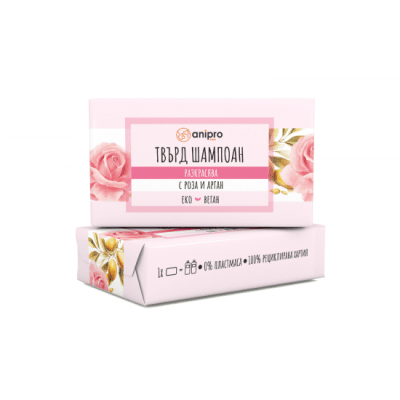 anipro Разкрасяващ Твърд шампоан с роза и арган 60 г