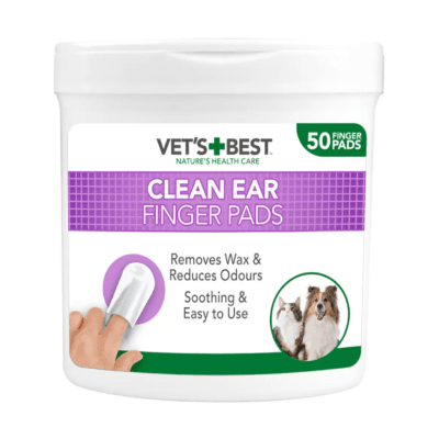 Vet’s Best Ear Finger Pads – Почистващи напръстници за уши с Алое, 50 бр, за кучета и котки