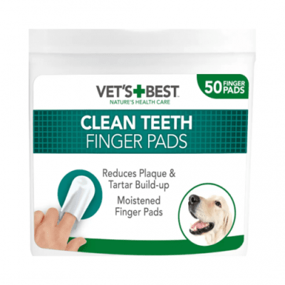 Vet`s Best Clean Teeth Finger Pads, дентални кърпички за почистване на зъби, аромат на мента, 50бр