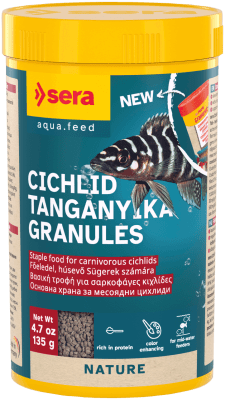 sera Cichlid Tanganyika Granules основна храна за цихлиди, 135 г