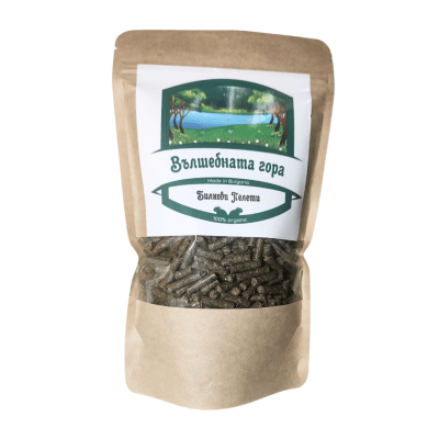 Вълшебната гора  „Билкови пелети“ -   натурална храна за зайци, морски свинчета и други малки животни, микс от сено, билки, зеленчуци и плодове, 300 г
