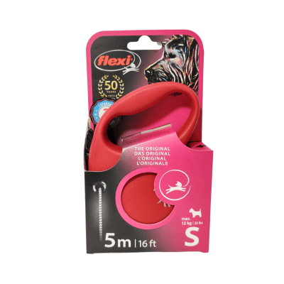flexi FUN S 5 м въже, червен, за кучета до 12 кг