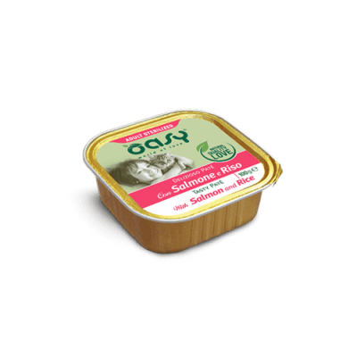 Пастет за котка Oasy Adult Tasty Pate за КАСТРИРАНИ със сьомга, 100 гр