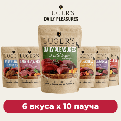 Luger's Dog Adult - Пълноценна храна за израснали кучета от всички породи - пауч / 60 броя, 500 гр. брой