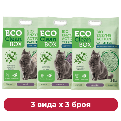 Eco Clean Box Тофу 24 л - 3 вида по 3 броя