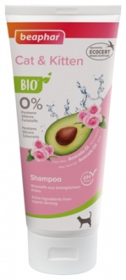 Био шампоан за котки Beaphar BIO Shampoo Cat and Kitten, с био авокадо, розово масло, алое вера