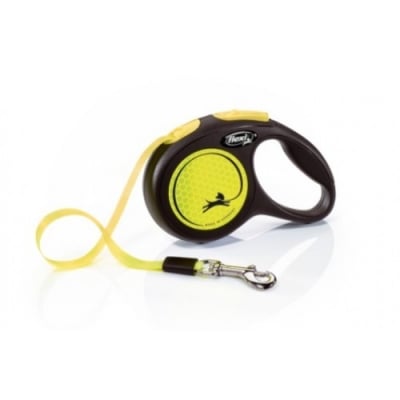 flexi Classic Neon M - 5м лента, жълт, до 25кг - светлоотразителен