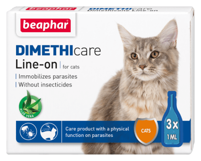 Противопаразитни пипетии за котки Beaphar Dimethicare Line On, без инсектицид, 3х1мл