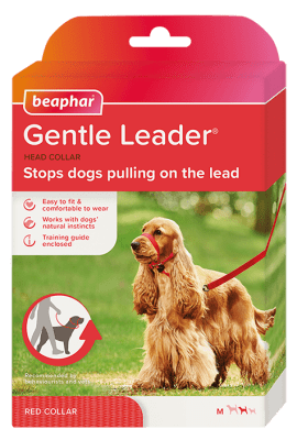 Beaphar Gentle Leader повод срещу дърпане за куче, червен, средни породи