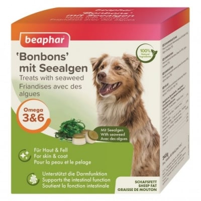 Beaphar Mutton Mini Treat Seaweed, бонбони с овнешка мас и водорасли, едри породи, 245гр
