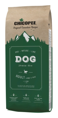 Храна за кучета Chicopee Pro-Nature-Line над 12 месеца с агне и ориз, 20 кг