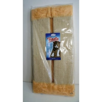 Драскалка Fiesta с плюш за ъгъл 51 х 24см, бяло, с котешка трева