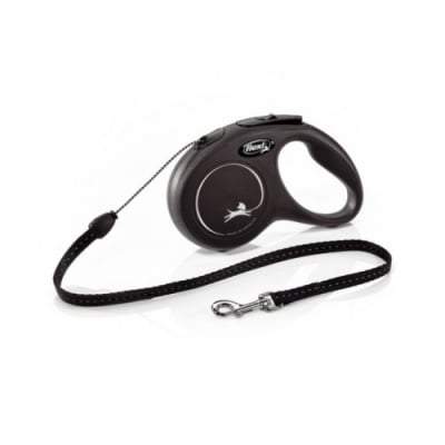 flexi Classic Long Small – 8м въже, до 12 кг - цвят черен