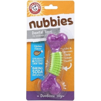 Дентална играчка за куче Arm&Hammer DuoBone Dental - кокал с аромат на пилешко, 17см