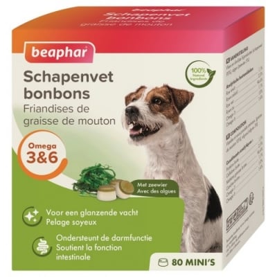 Beaphar Mutton Mini Treat Seaweed, бонбони с овнешка мас и водорасли, за дребни породи, 245гр