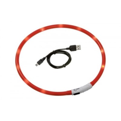 Светещ ЛЕД наш. коте 35см,с USB зареждане червен