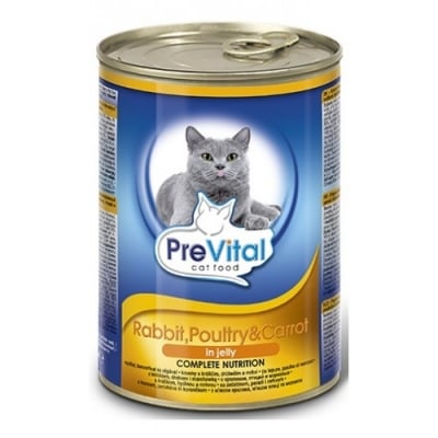 PreVital Classic Chunk Cat птиче, заек, моркови 12х415гр