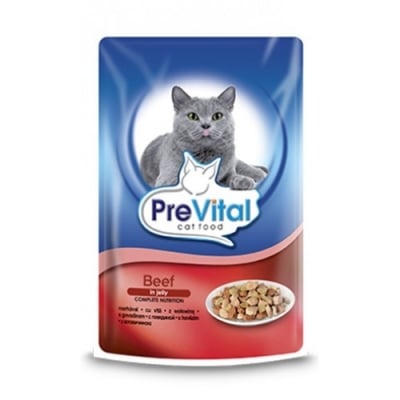 PreVital Jelly Pouch Cat говеждо 24х100гр