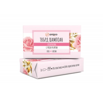 anipro Разкрасяващ Твърд шампоан с роза и арган 60 г