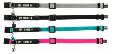 Нашийник за котка с  допълнителен раздел за закачане на адресник. 