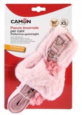 Комплект за куче повод + нагръдник PINK- два размера