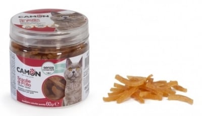 Лакомство за коте - накъсани филенца с пилешко месо и таурин.60гр