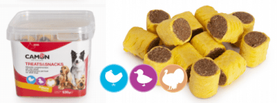 Лакомства за куче под формата на бисквитка с вкус на пилешко,патешко и пуешко месо