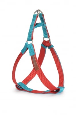 Нагръдник за куче Camon DOUBLEPREMIUM RED/TRAL, различни размери