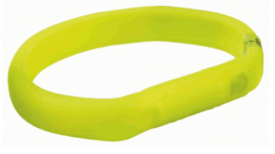 Светещ нашийник за кучета с USB Trixie, жълт, три размера