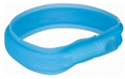 Светещ нашийник за кучета с USB Trixie, син, три размера