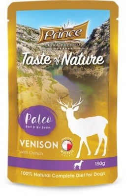 PRINCE TASTE OF NATURE PALEO POUCHES Еленско месо с щраус и извара