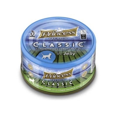 PRINCESS PREMIUM CLASSIC Пиле и риба тон с ориз, моркови, тиквички и домати 