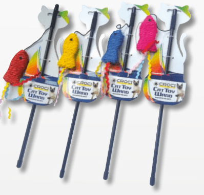 Играчка за коте - Въдица с риба - 40 см.